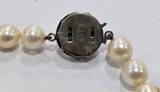 Perlenschmuck Silberschmuck Perlenkette Akoya Perlen 835 Silber Perlencollier mit normalem Gebrauchsspuren