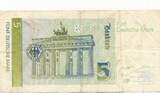 Bundesrepublik Deutschland 5 Deutsche Mark 1991 Banknote VF