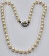Perlenschmuck Silberschmuck Perlenkette Akoya Perlen 925 Silber Perlencollier L: 50 cm mit normalem Gebrauchsspuren