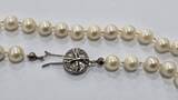 Perlenschmuck Silberschmuck Perlenkette Akoya Perlen 925 Silber Perlencollier L: 50 cm mit normalem Gebrauchsspuren