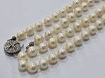 Perlenschmuck Silberschmuck Perlenkette Akoya Perlen 925 Silber Perlencollier L: 50 cm mit normalem Gebrauchsspuren