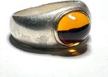 Silberschmuck 925er Silber Silberring mit Bernsteinfarbenem Stein , Vintage Silberring getragen und befindet sich in einem guten Zustand