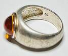 Silberschmuck 925er Silber Silberring mit Bernsteinfarbenem Stein , Vintage Silberring getragen und befindet sich in einem guten Zustand