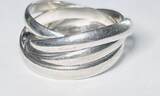 Germany Silberschmuck 925er Silber Silberring, Mehrfachring aus 4 Einzelringen getragen und befindet sich in einem guten Zustand