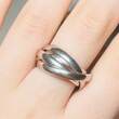 Germany Silberschmuck 925er Silber Silberring, Mehrfachring aus 4 Einzelringen getragen und befindet sich in einem guten Zustand