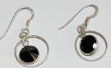 Silberschmuck 925er Silber Vintage Sterling Silber Ohrringe 925, Onyx getragen und befindet sich in einem guten Zustand