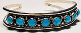 Silberschmuck 925er Silber Sterling Silber Turquoise Cuff Armband getragen und EF