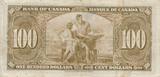 Kanada $ 100 Dollars 1937 Banknote, Serie: B/J2962310 VF