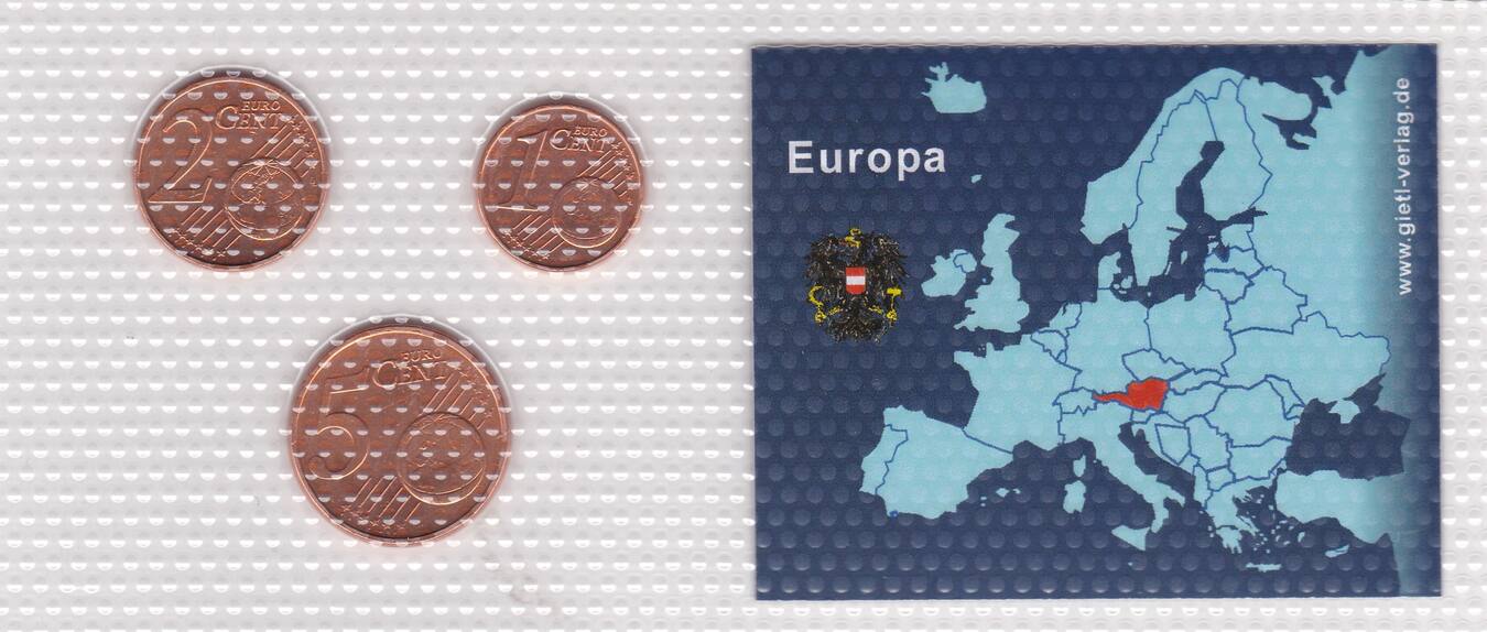Österreich 1 2 5 Cent 2005 2002 2002 Münzen Set original verschweißt unc