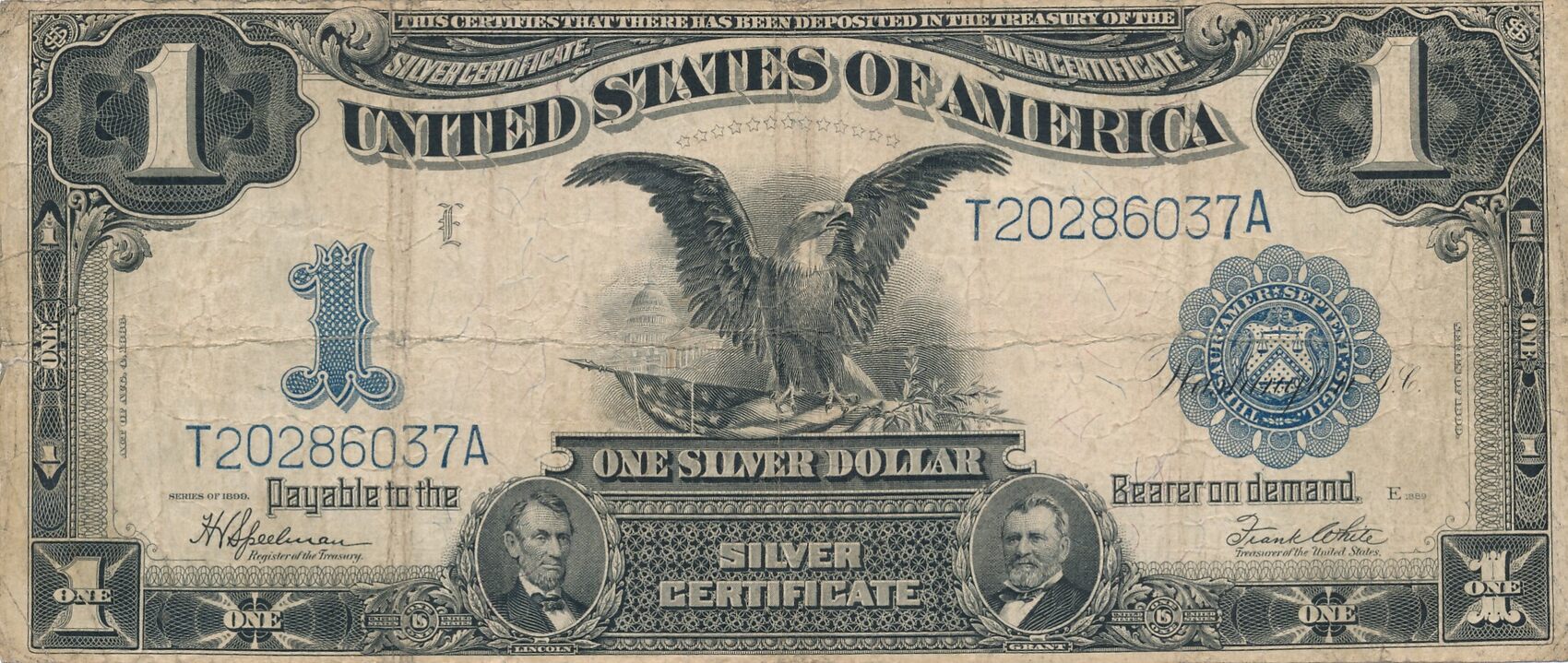 USA 1 Dollar 1889 Geldschein Banknote One Dollar Silver  