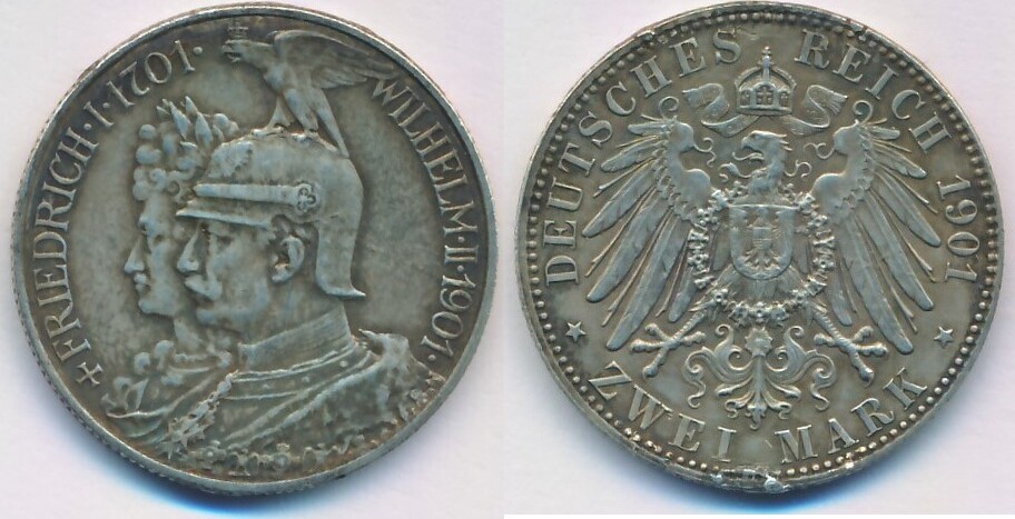 Deutschland Deutsches Reich 2 Mark 1901 Münze Kaiserreich Preußen ...