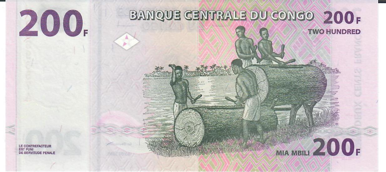 Kongo 200 Deux Cents Francs 2000 Banknote Geldschein Unc MA Shops kongo-200-deux-cents-francs-2000-banknote-geldschein-unc-ma-shops