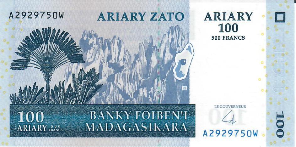 MADAGASCAR 100 ARIARY 2004 P 86 a FIRST SIGN UNC LOT 10 PCS 