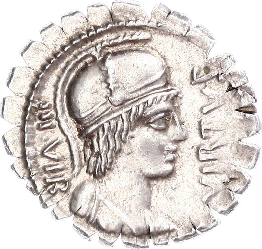 Römische Republik Denar 68 v. Chr. Manius Aquillius AU