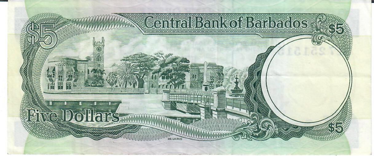 Купюра 1996. 10 Долларов Барбадос банкнота 2003.