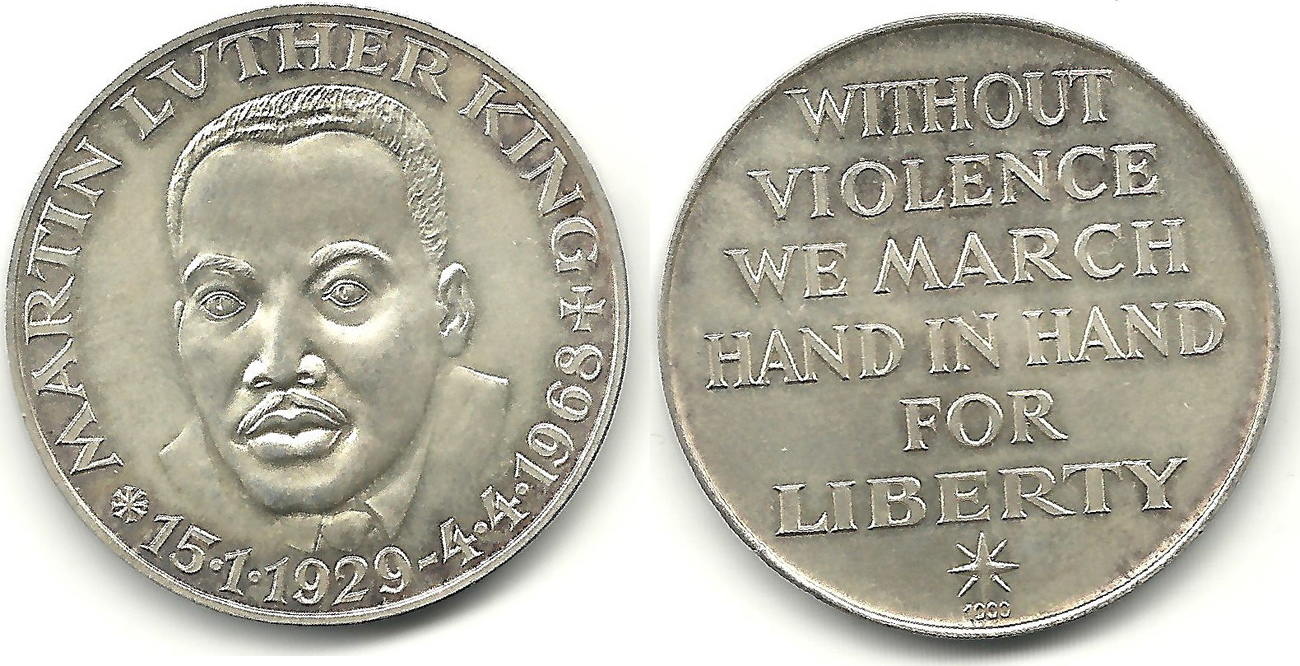 Moderne Silbermedaille Martin Luther King