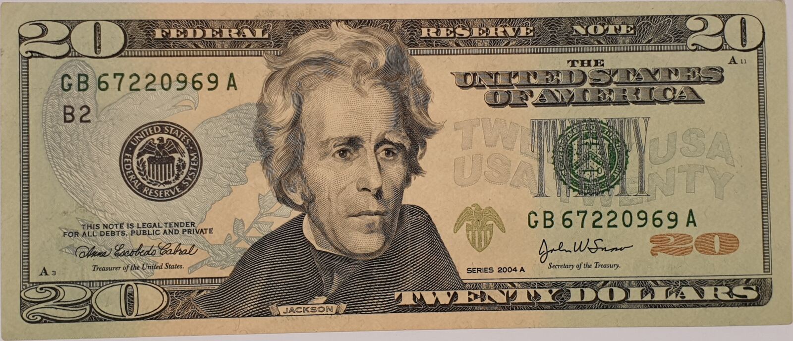 USA - Vereinigte Staaten v. Amerika $ 20 Dollars 2004 A Geldschein ...