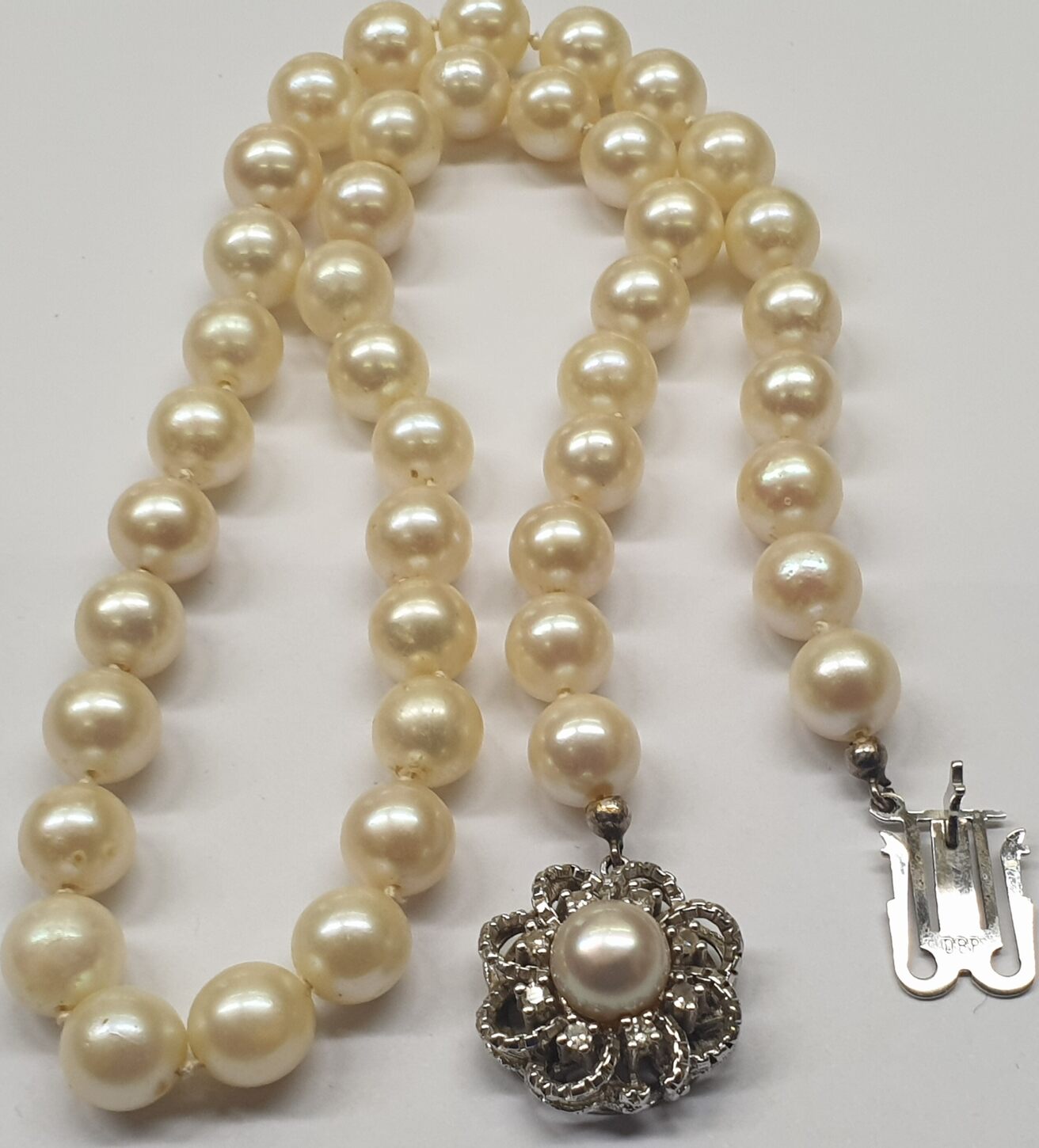 Perlenschmuck Perlenkette Antikschmuck Collier 14K 585er Gold Verschluß ...