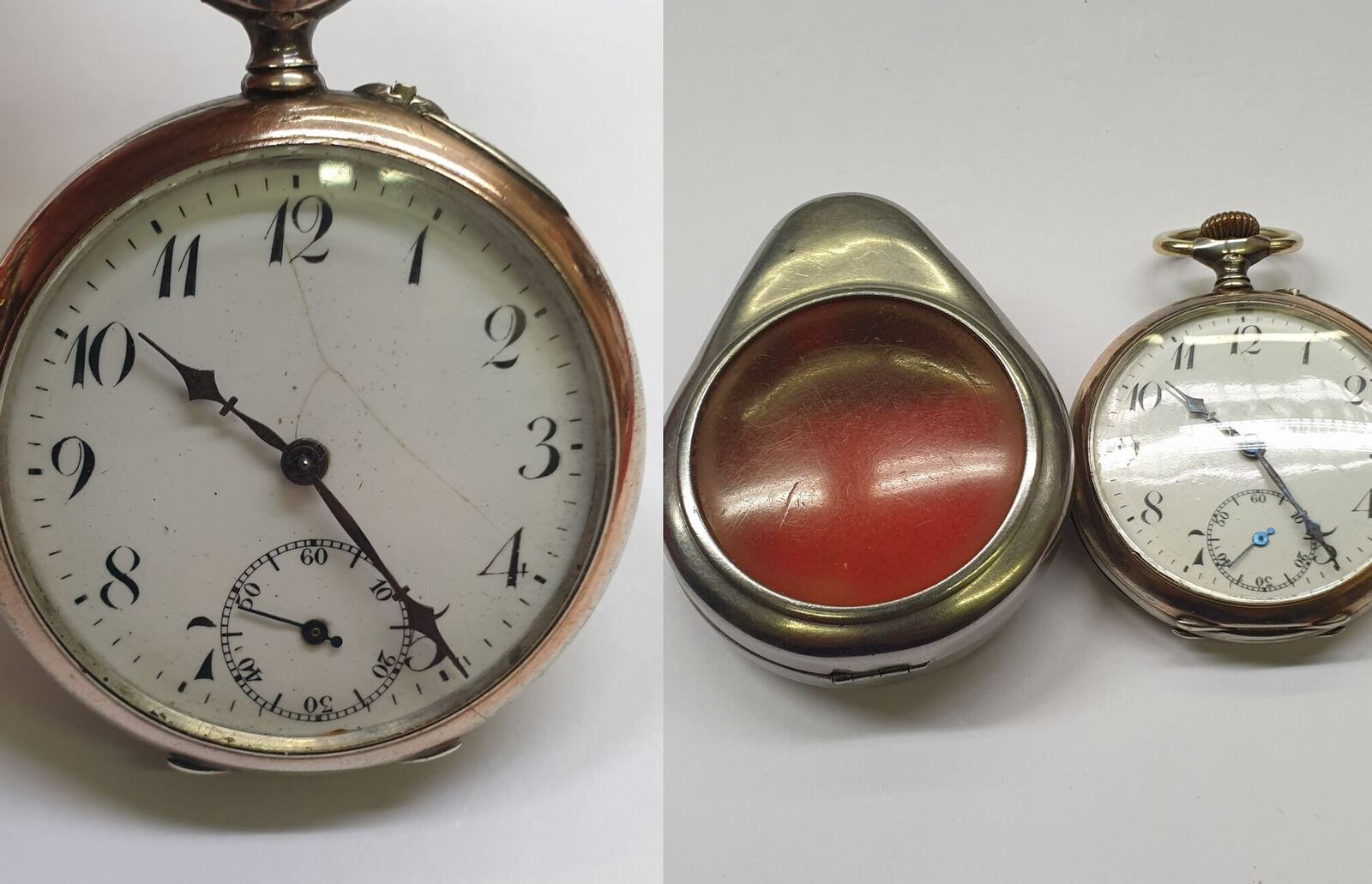 Mechanische Taschenuhr vintage Antike Uhr Silberuhr 800er Silber ...