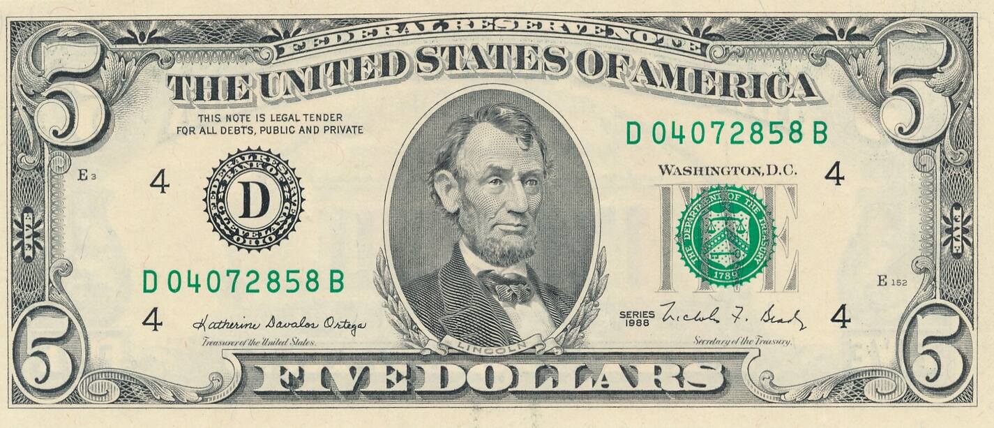 5 Долларов США 1934г