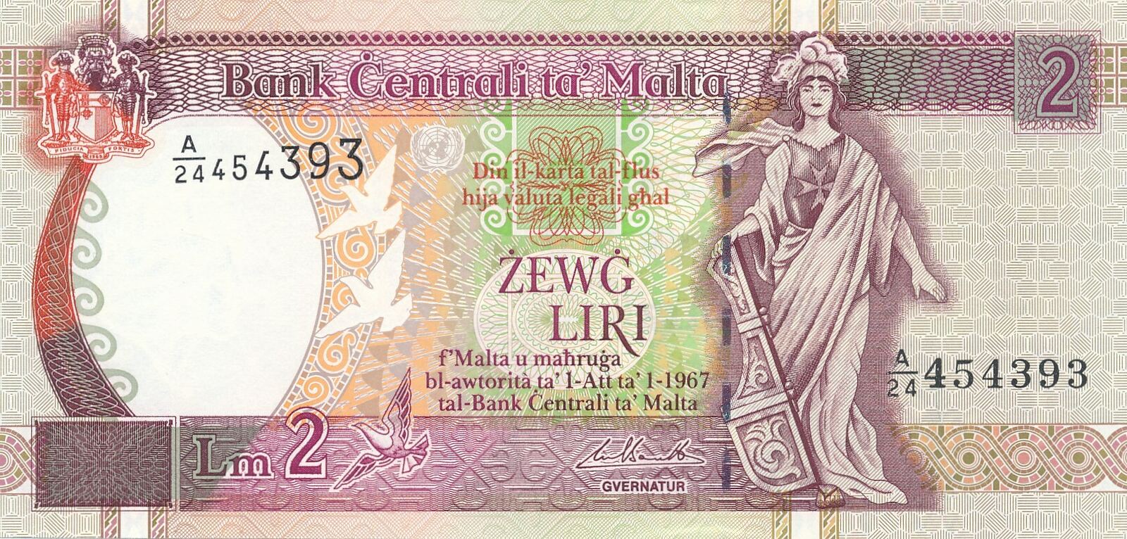 Zewg Raggi Malta 2 Liri 1967 (1994) Zewg Liri unc | MA-Shops