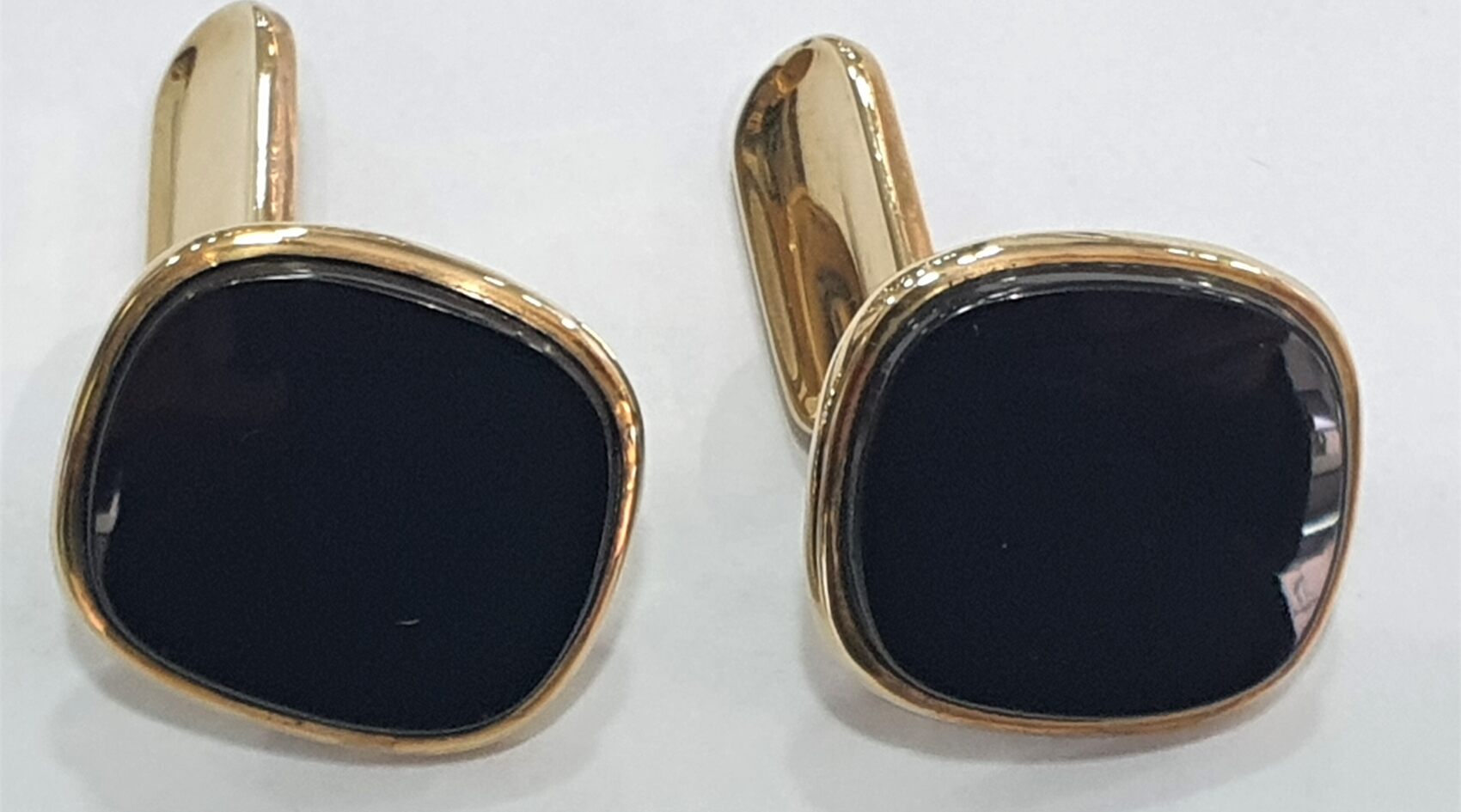 Goldschmuck, Gelbgold vintage 8Kt, 333er Gold Manschettenknöpfe mit Onyx,  Herrenschmuck gebrauchter Zustand Русские монеты из драгоценных