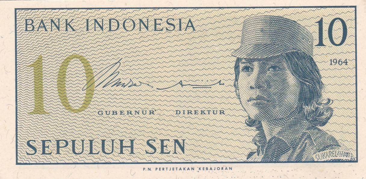 Lot Indonesia 10 Banknotes X 50 Sen 1964 UNC Asia Military Free Shipping World
