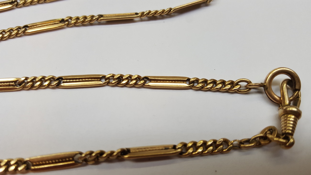 Antike Uhrenkette Kette AM Charnier Double L: 42 cm MA-Shops