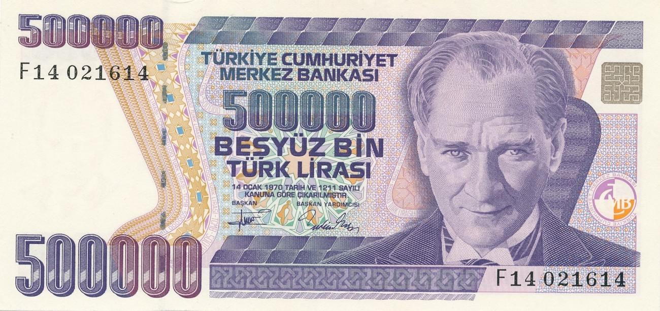 Turkei Lira 1993 Geldschein Banknote 500 Bin Turk Lirasi Turkiye Cumhuriyeti Ataturk Unc Unz Ma Shops