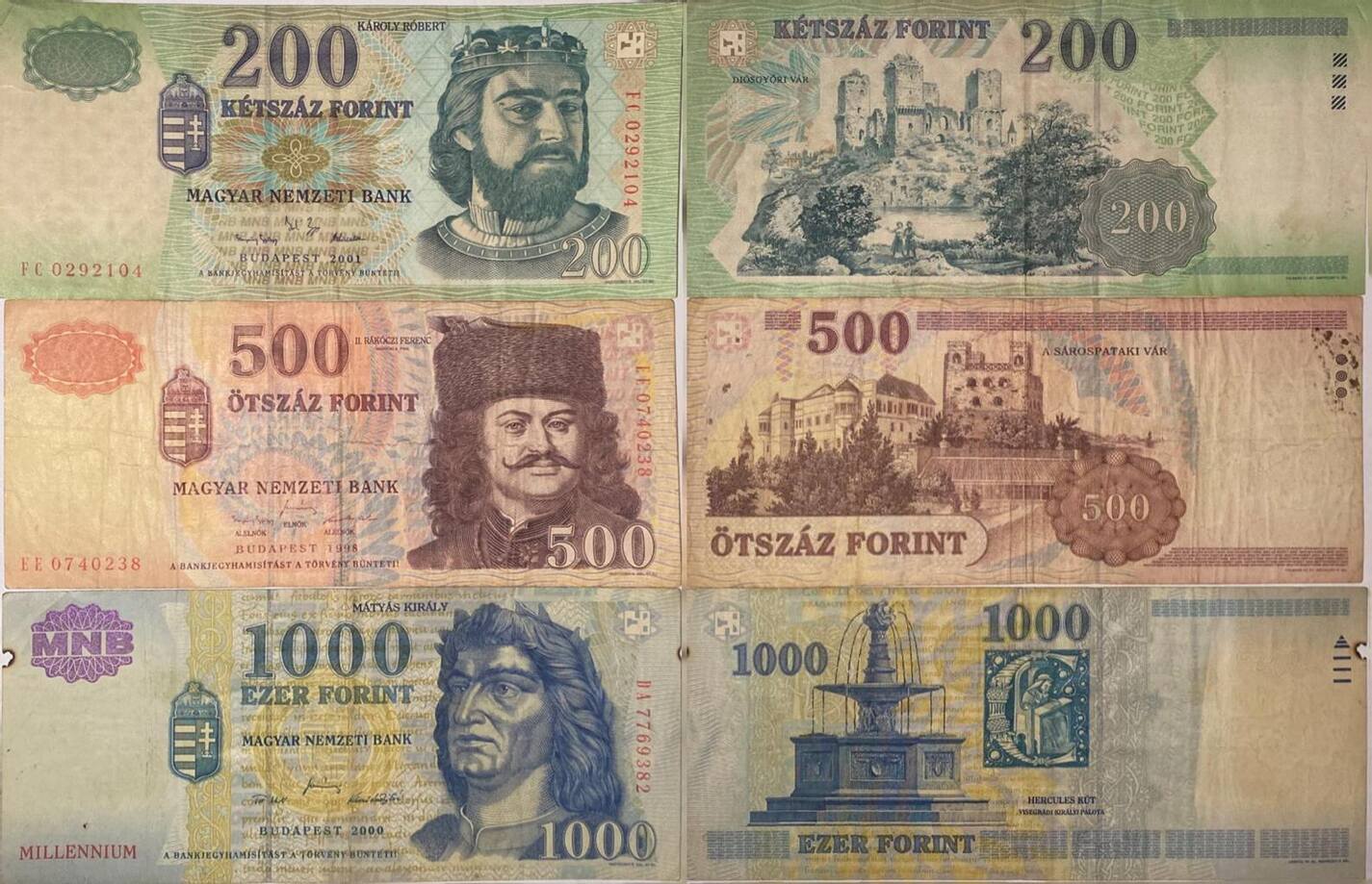 Euro Banknotes 200 Huf In Eur Banknote 200 Ketszaz Forint In Us Dollars  Hungarian 1000 Eur
