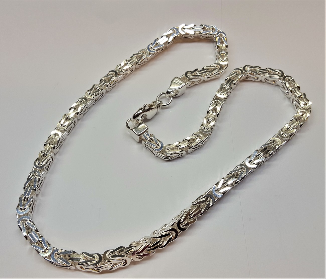 Flach Königskette Massive Halskette 55cm echt Silber 925 Sterlingsilber Collier 