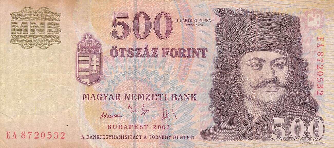 Ungarn 500 Forint 2002 VF | MA-Shops