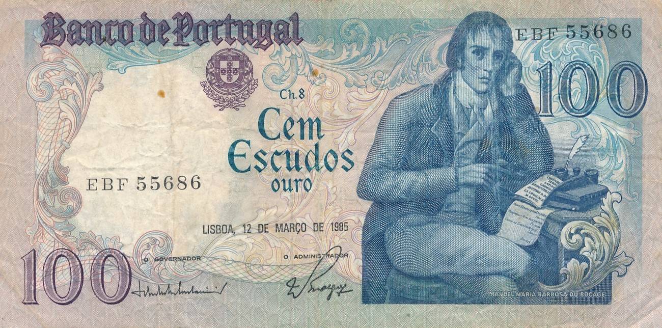 Portugal 100 Escudos 1985 Geldschein Banknote Lisboa Cem