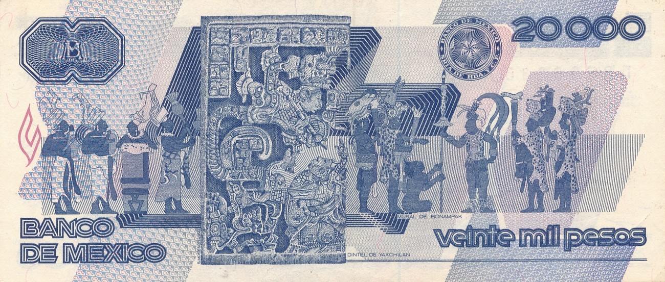 Mexico 20000 Pesos 1988 Geldschein Banknote Mexiko Veinte Mil Pesos Unc