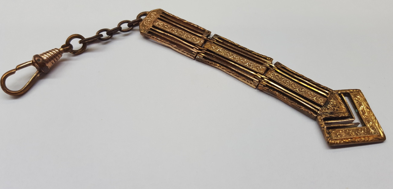 Antike Uhr Kette Uhrenkette AM Double für Taschenuhr Chatelaine