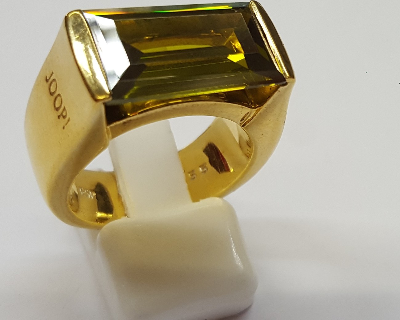 JOOP Damenring aus 925 Silber mit Gelbgold Vergoldung und Zirkonia JPRG90798E180 