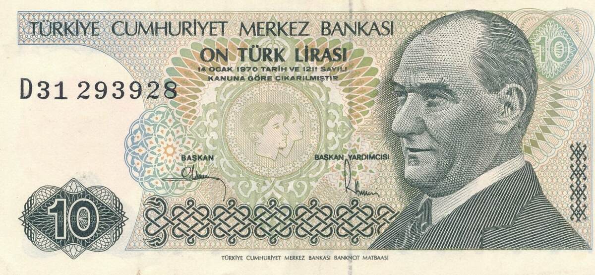 Türkei 10 Lira 1970 Banknote I | MA-Shops