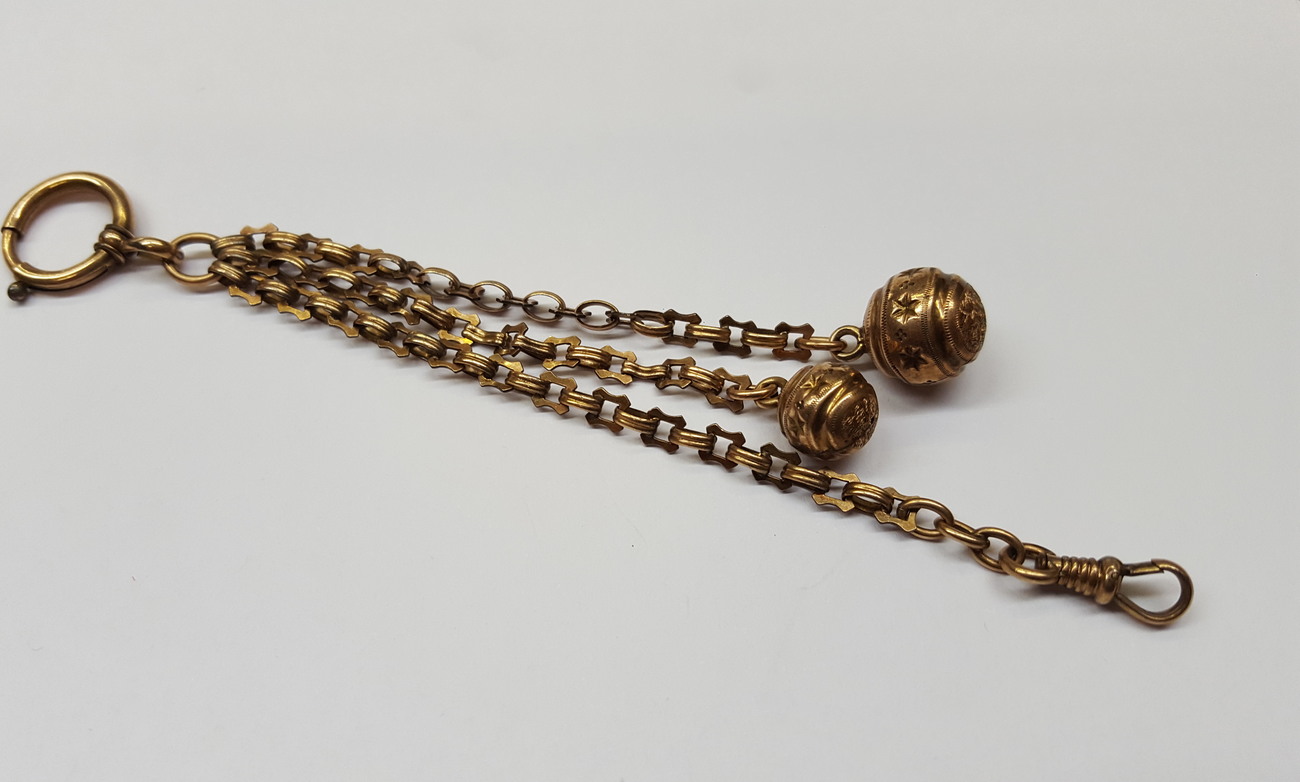Antike Uhr Taschenuhr Chatelaine Uhrenkette Double MA-Shops