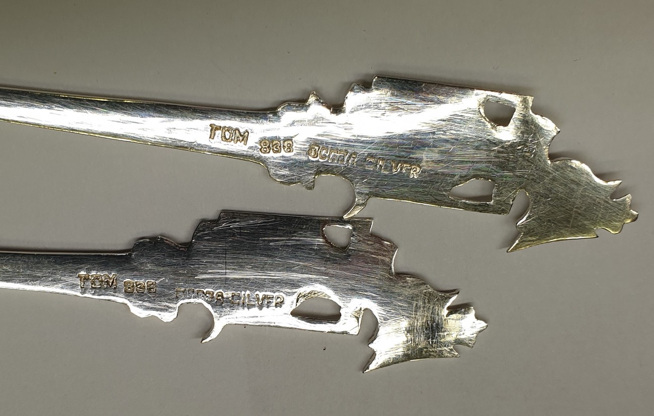 Jogja Silver TOM Besteck 838er Silber 4 x Dessertlöffel Eislöffel