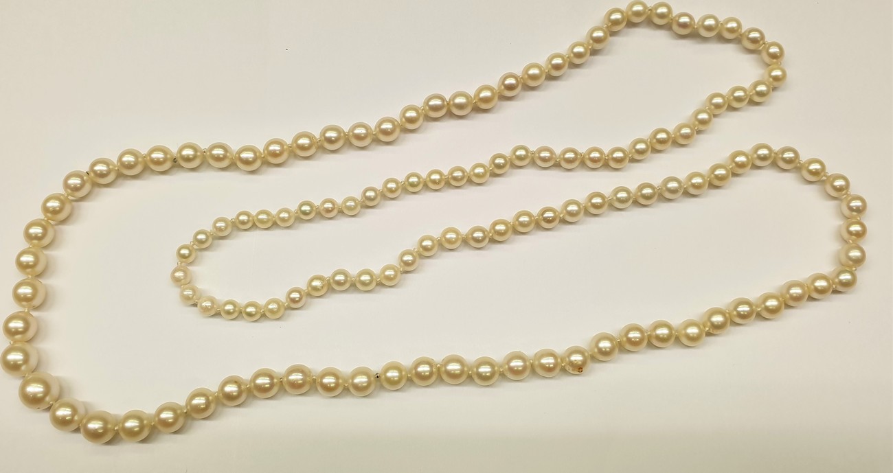 Lange Kette Perlencollier Perlenkette mit Akoya Perlen endlos | MA-Shops