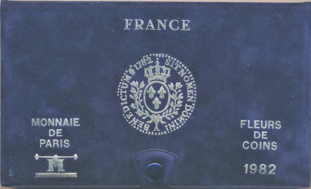 Frankreich 1982 Fleurs de Coins, Kursmünzensatz Monnaie de Paris in ...