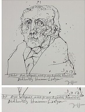 Horst Janssen : Original Zinkographie handsigniert Christopf