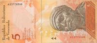 Venezuela 5 Bolivares Geldschein Banknote -