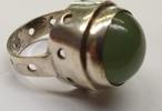Ausgefallener Silber Ring mit grünem Stein Silberring Damenring -