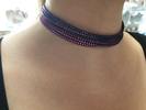 Swarovski Collier Kette Halsband Choker Lila und Pink mit org. Box -
