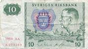 Schweden 10 Kronor 1988 Geldschein Banknote IV - stark gebraucht 4.69 US$ Tax included +  11.73 US$ shipping