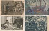 4 AK I. WK.z.T. Wohlfahrt, postalisch gelaufen und datiert,Briefmarke -
