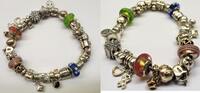 PANDORA Armband mit 30 Charms 585er Gold und 925 Silber Silberarmband -