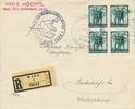 III. Reich R-Brief mit Sonderstempel Wien 9.April 1938 mit Viererblock Volksabstimmung -