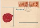 Saargebiet Postkarte mit Siegellackstempel ( Abstimmungskommission ) -